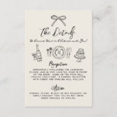 Carte D'accompagnement Détails du mariage blanc vidé à la main (Devant)