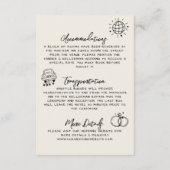 Carte D'accompagnement Détails du mariage blanc vidé à la main (Dos)