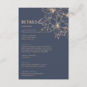 Carte D'accompagnement Détails du mariage bleu foncé doux (Devant)