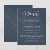 Carte D'accompagnement Détails du Mariage bleu marine simple Script (Devant / Derrière)