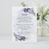 Carte D'accompagnement Détails du mariage bleu pourpre et poussiéreux (Debout devant)