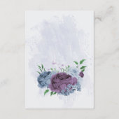 Carte D'accompagnement Détails du mariage bleu pourpre et poussiéreux (Dos)