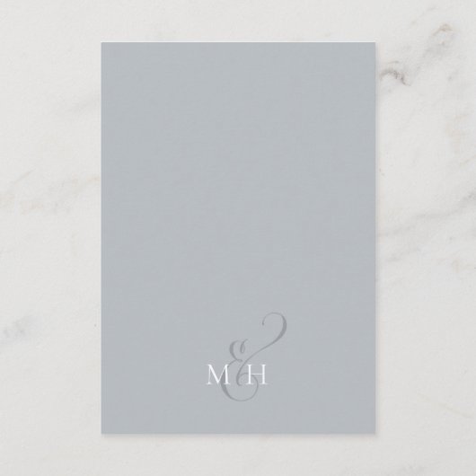 Carte D'accompagnement Détails du Mariage bleu Simple Minimal (Dos)