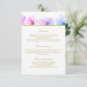 Carte D'accompagnement Détails du Mariage bleu violet - Informations (Debout devant)