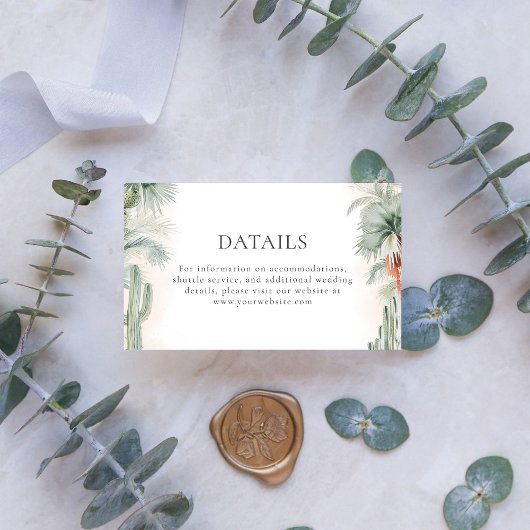 Carte D'accompagnement Détails du mariage Blush Pink Mexican Dream