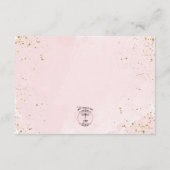 Carte D'accompagnement Détails du Mariage Blush Roses & Gold Accents (Dos)