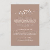 Carte D'accompagnement Détails du Mariage Boho Chic Neutral Taupe (Devant)