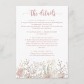 Carte D'accompagnement Détails du Mariage Boho Fleur sauvage simple (Devant)