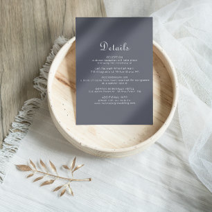 Carte D'accompagnement Détails du Mariage Boho Soirée Simple