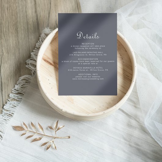 Carte D'accompagnement Détails du Mariage Boho Soirée Simple