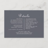 Carte D'accompagnement Détails du Mariage Boho Soirée Simple (Devant)