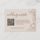 Carte D'accompagnement Détails du Mariage Boho Terracotta moderne Code QR (Devant)