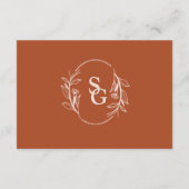 Carte D'accompagnement Détails du Mariage Boho Terracotta simple (Dos)