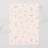 Carte D'accompagnement Détails du mariage botanique doré doré (Dos)