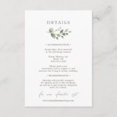 Carte D'accompagnement Détails du Mariage botanique élégant (Devant)