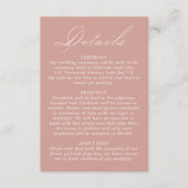 Carte D'accompagnement Détails du mariage Calligraphie Script Rose Gold (Devant)