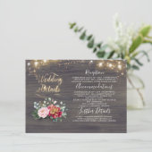 Carte D'accompagnement Détails du Mariage campagnard rustique Citrouille (Debout devant)