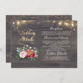 Carte D'accompagnement Détails du Mariage campagnard rustique Citrouille (Devant / Derrière)