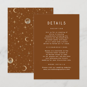 Carte D'accompagnement Détails du Mariage céleste de la nuit étoilée