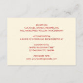 Carte D'accompagnement Détails du Mariage chinois Magnolia Cream (Dos)