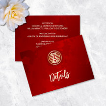 Détails du Mariage chinois rouge