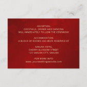 Carte D'accompagnement Détails du Mariage chinois rouge (Dos)