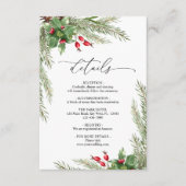 Carte D'accompagnement Détails du Mariage Christmas Red Berries (Devant)