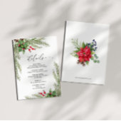 Carte D'accompagnement Détails du Mariage Christmas Red Berries
