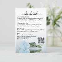 Détails du mariage Code QR Rose bleu clair
