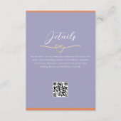 Carte D'accompagnement Détails du Mariage coloré Code QR (Devant)