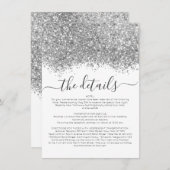 Carte D'accompagnement Détails du Mariage Confetti Parties scintillant bl (Devant / Derrière)