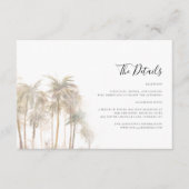 Carte D'accompagnement Détails du Mariage côtier Palm Tree (Devant)