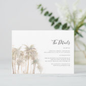 Carte D'accompagnement Détails du Mariage côtier Palm Tree (Debout devant)