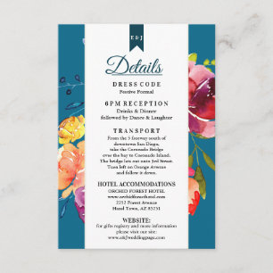 Carte D'accompagnement Détails du Mariage couleur été brillant Boîtier