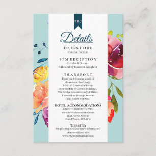 Carte D'accompagnement Détails du Mariage couleur été brillant Boîtier