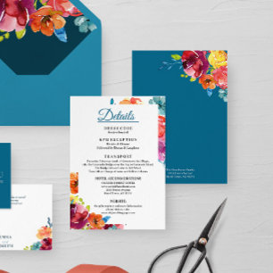 Carte D'accompagnement Détails du Mariage couleur été brillant Boîtier