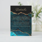 Carte D'accompagnement Détails du Mariage d'Agate turquoise (Debout devant)