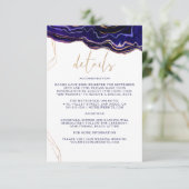 Carte D'accompagnement Détails du Mariage d'âge bleu profond Géométrique (Debout devant)