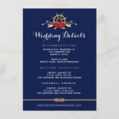 Carte D'accompagnement Détails du Mariage d'anémone marine blanc rouge et (Devant)