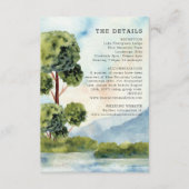 Carte D'accompagnement Détails du Mariage d'aquarelle À feuillage persist (Devant)