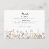 Carte D'accompagnement Détails du Mariage d'aquarelle Fleur sauvage éléga (Devant)