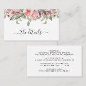 Carte D'accompagnement Détails du Mariage d'aquarelle rose pâle (Devant / Derrière)