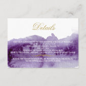 Carte D'accompagnement Détails du Mariage d'aquarelle ultra violet (Dos)