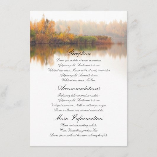 Carte D'accompagnement Détails du mariage de automne (Devant)