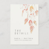 Carte D'accompagnement Détails du mariage de automne d'aquarelle de baies (Devant)