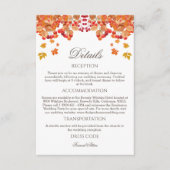 Carte D'accompagnement Détails du Mariage de automne Rustic Automne (Devant)