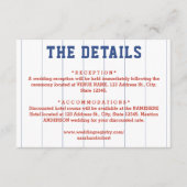 Carte D'accompagnement Détails du Mariage de baseball Pinstripe (Devant)