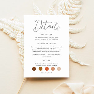 Carte D'accompagnement Détails du Mariage de calligraphie élégant