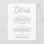 Carte D'accompagnement Détails du Mariage de calligraphie rustique (Devant)