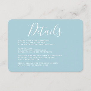 Carte D'accompagnement Détails du Mariage de calligraphie simple